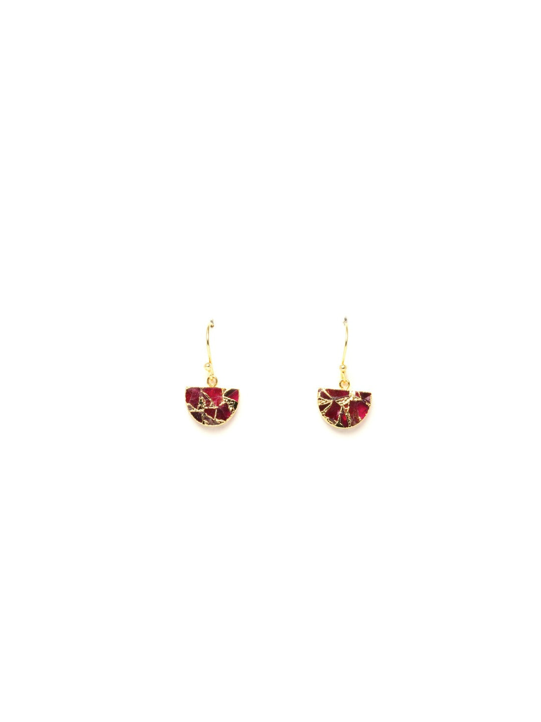 Half Moon Gold Plated Danglers - QUEENS JEWELS