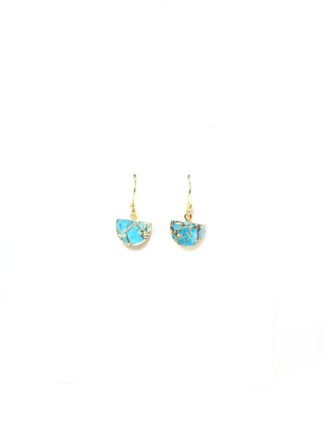 Half Moon Gold Plated Danglers - QUEENS JEWELS