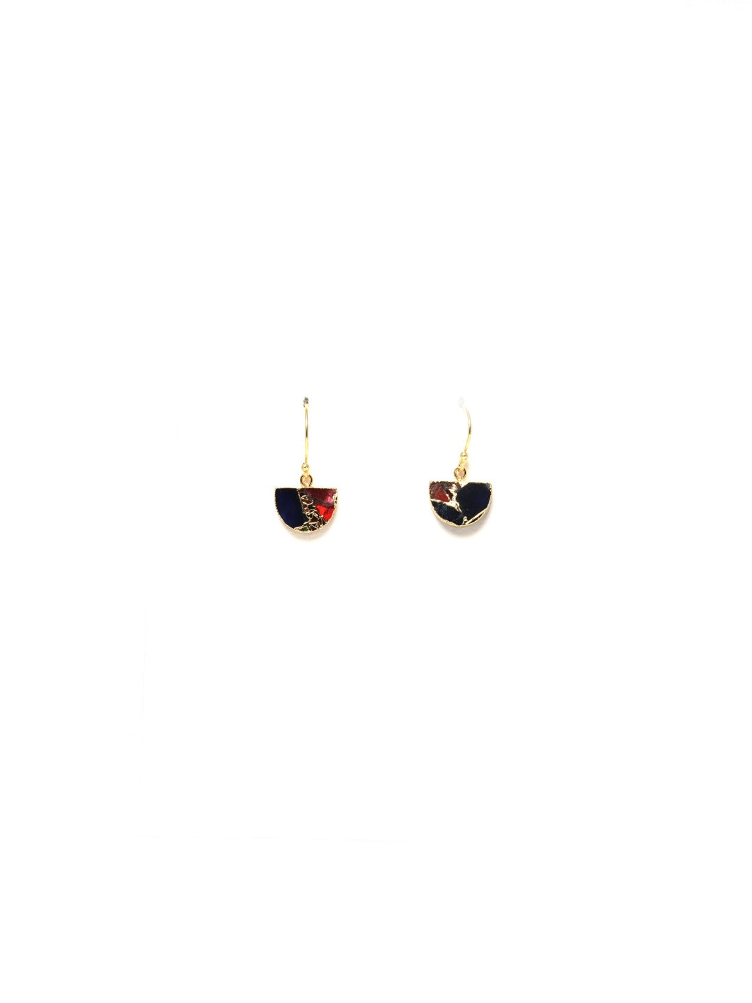 Half Moon Gold Plated Danglers - QUEENS JEWELS