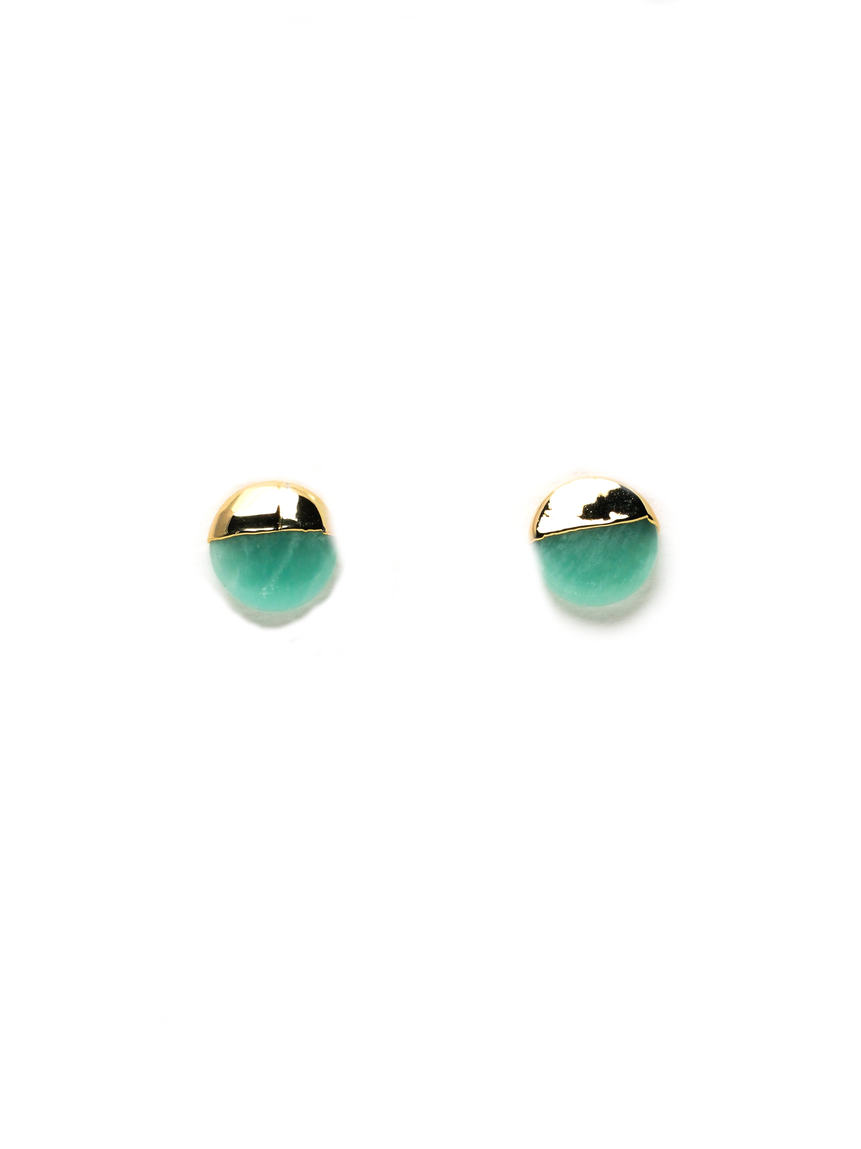 Stunning Gold Plated Round Studs - QUEENS JEWELS