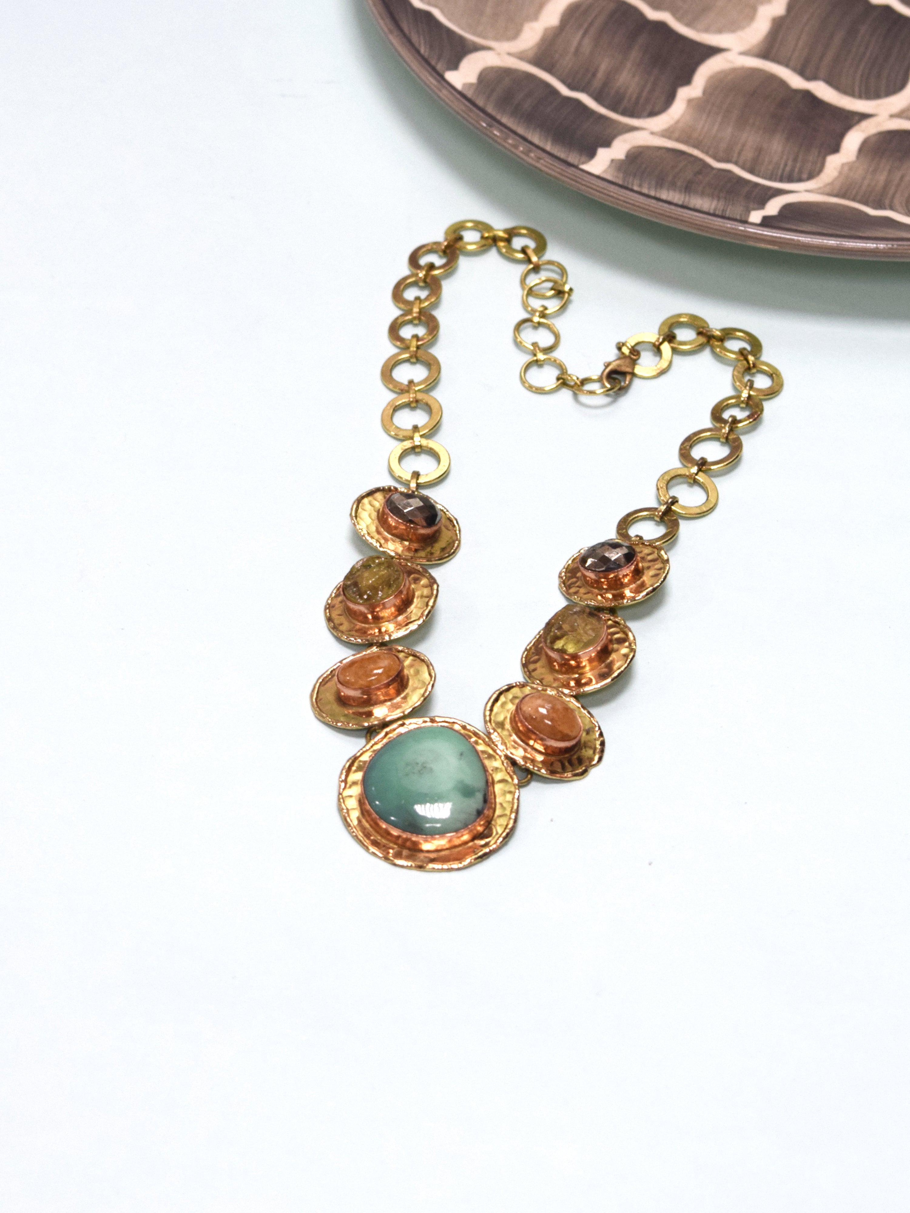 Gold Plated Nebula Pattern Necklace - QUEENS JEWELS