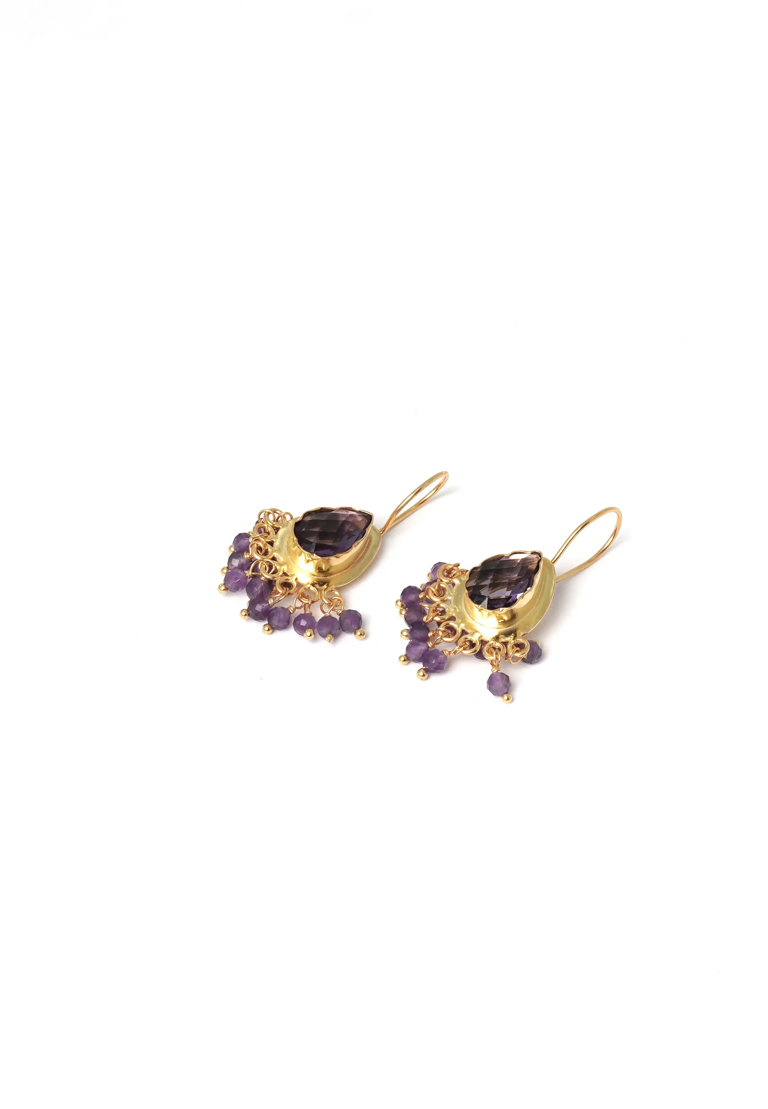 Teardrop Semi Precious Stone Earring - QUEENS JEWELS