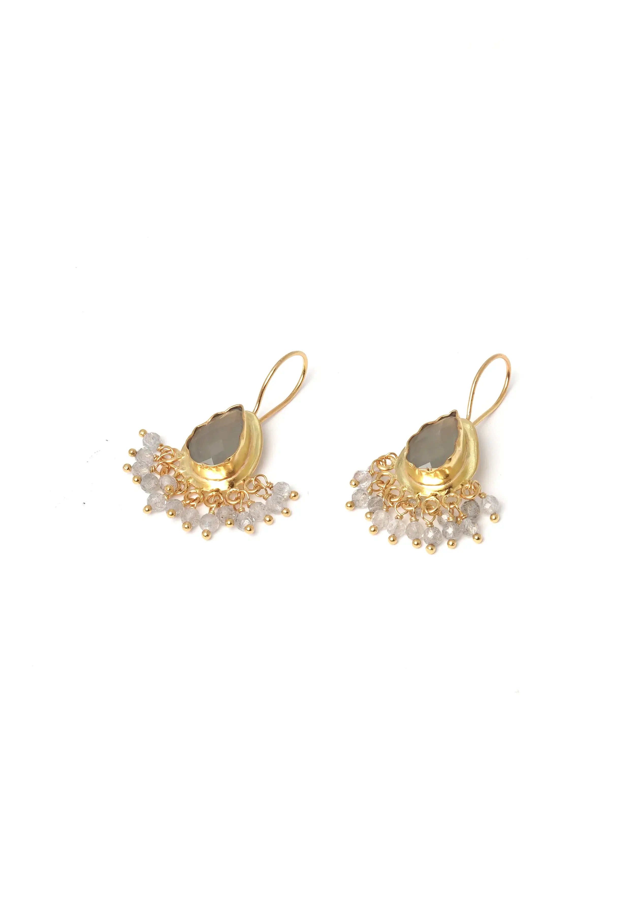 Teardrop Semi Precious Stone Earring - QUEENS JEWELS