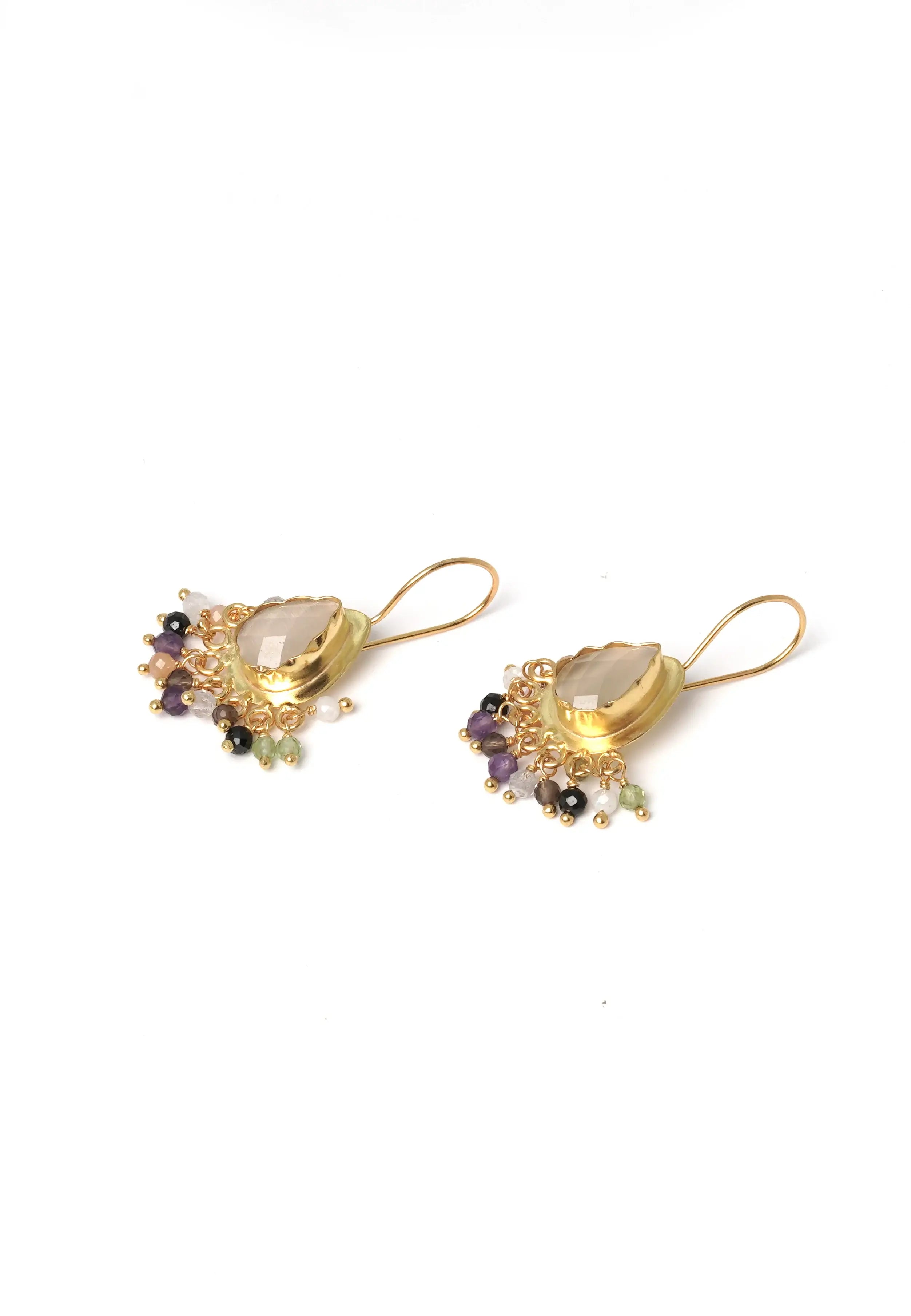 Teardrop Semi Precious Stone Earring - QUEENS JEWELS