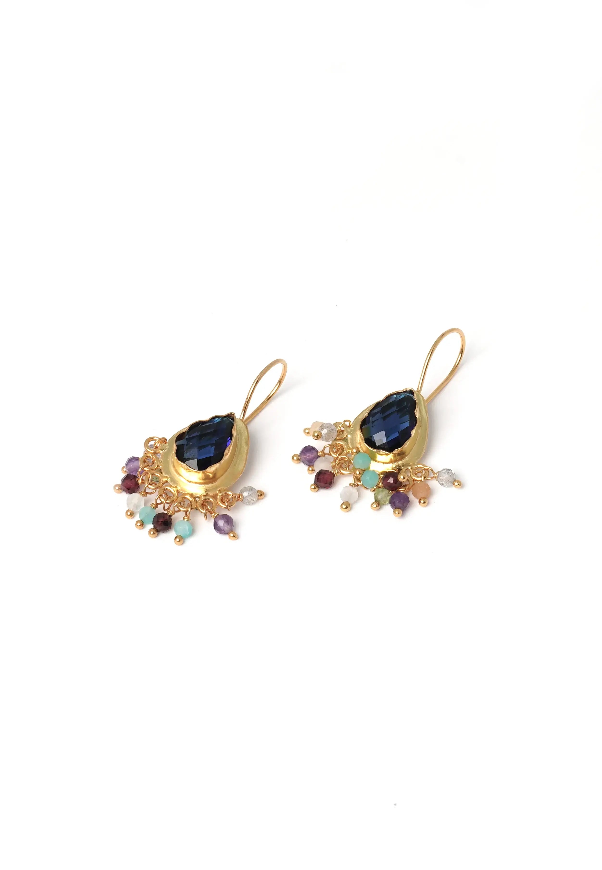 Teardrop Semi Precious Stone Earring - QUEENS JEWELS