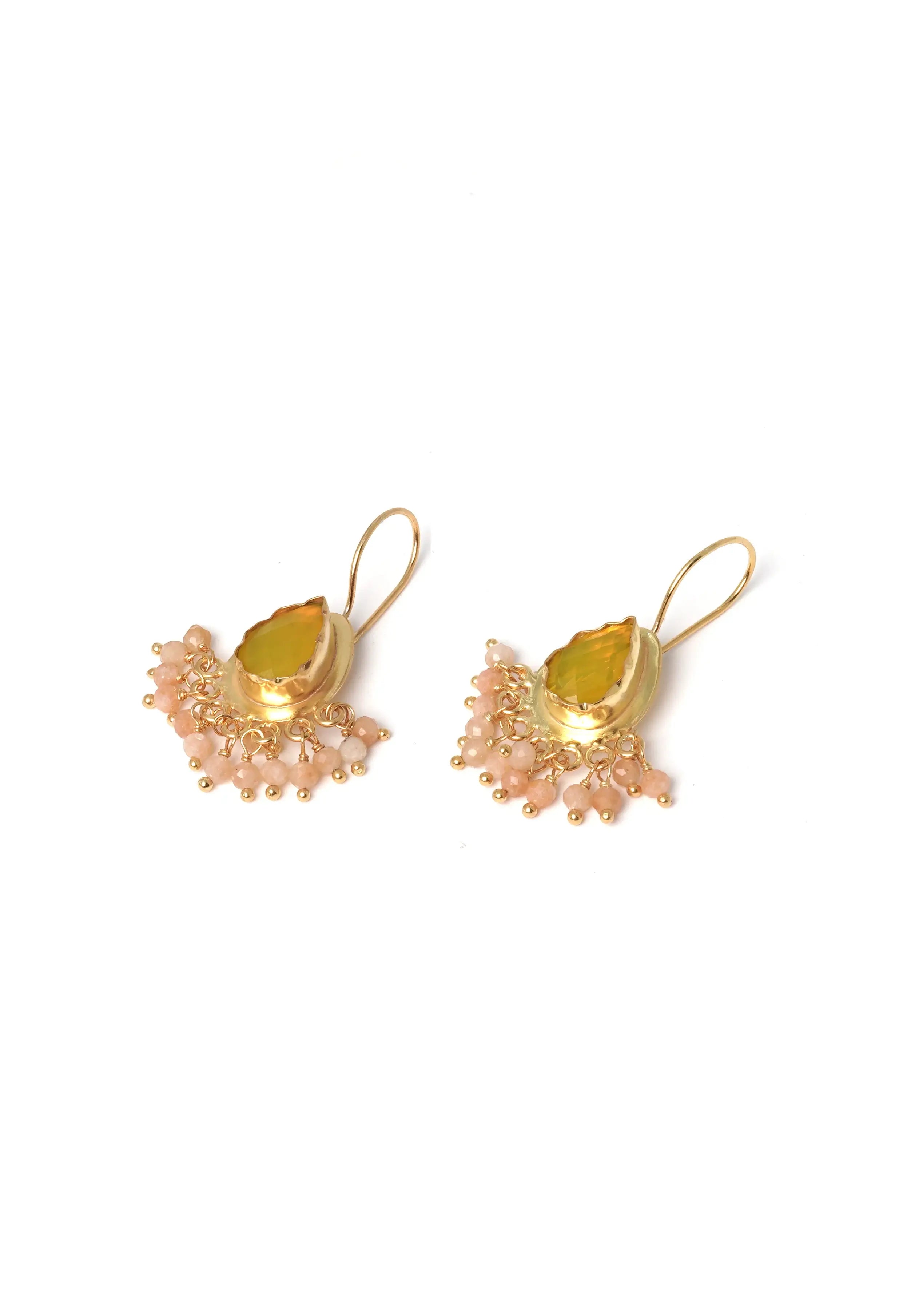 Teardrop Semi Precious Stone Earring - QUEENS JEWELS