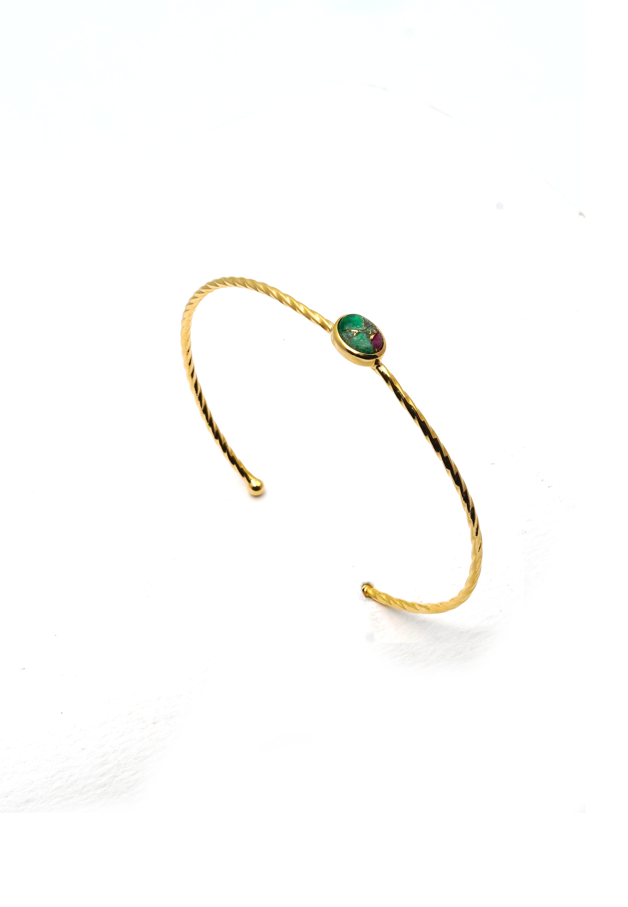 Single Stone Gold Plated Bracelet - QUEENS JEWELS