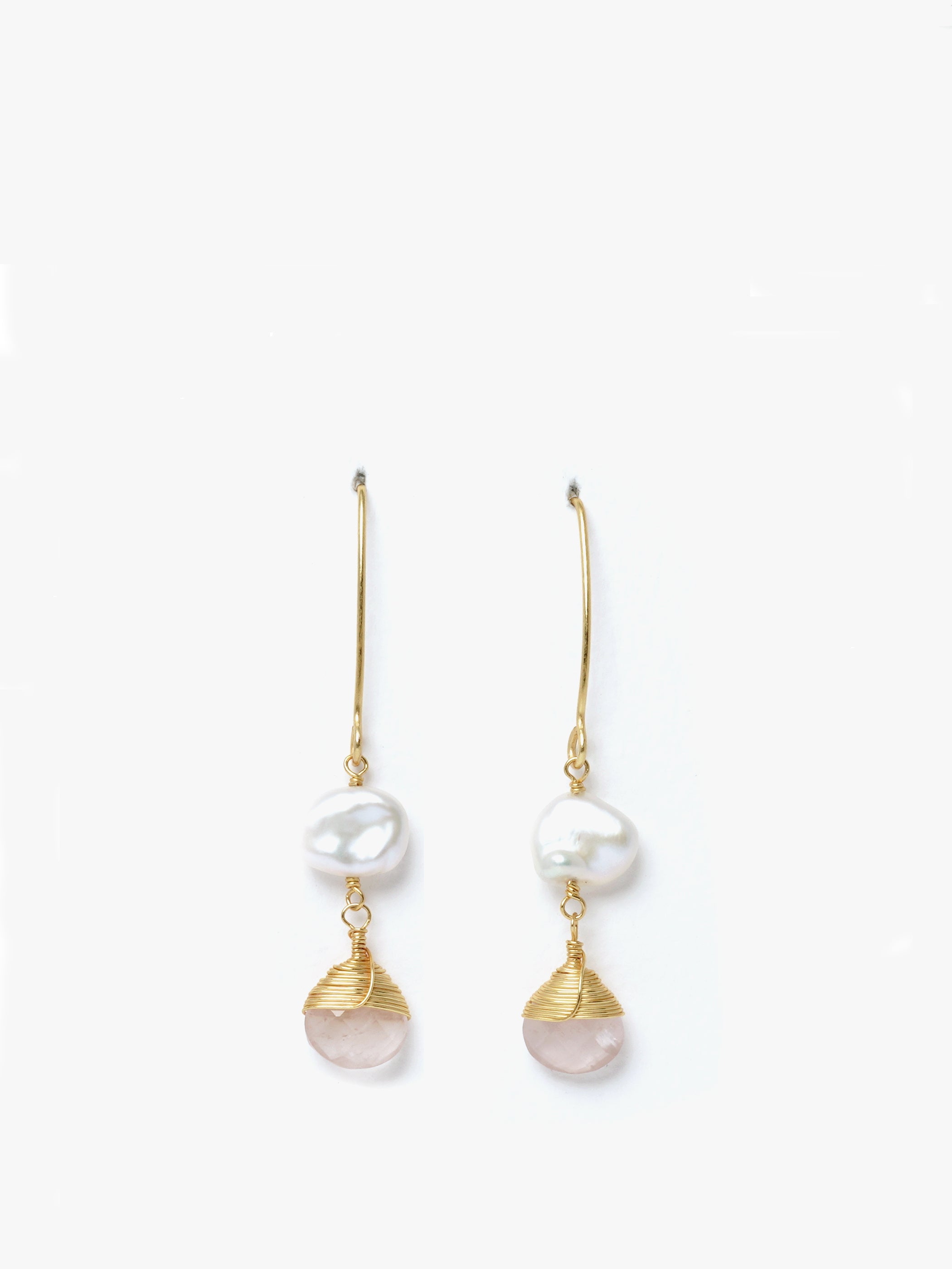 Pearl & Gemstone Drop Danglers - QUEENS JEWELS