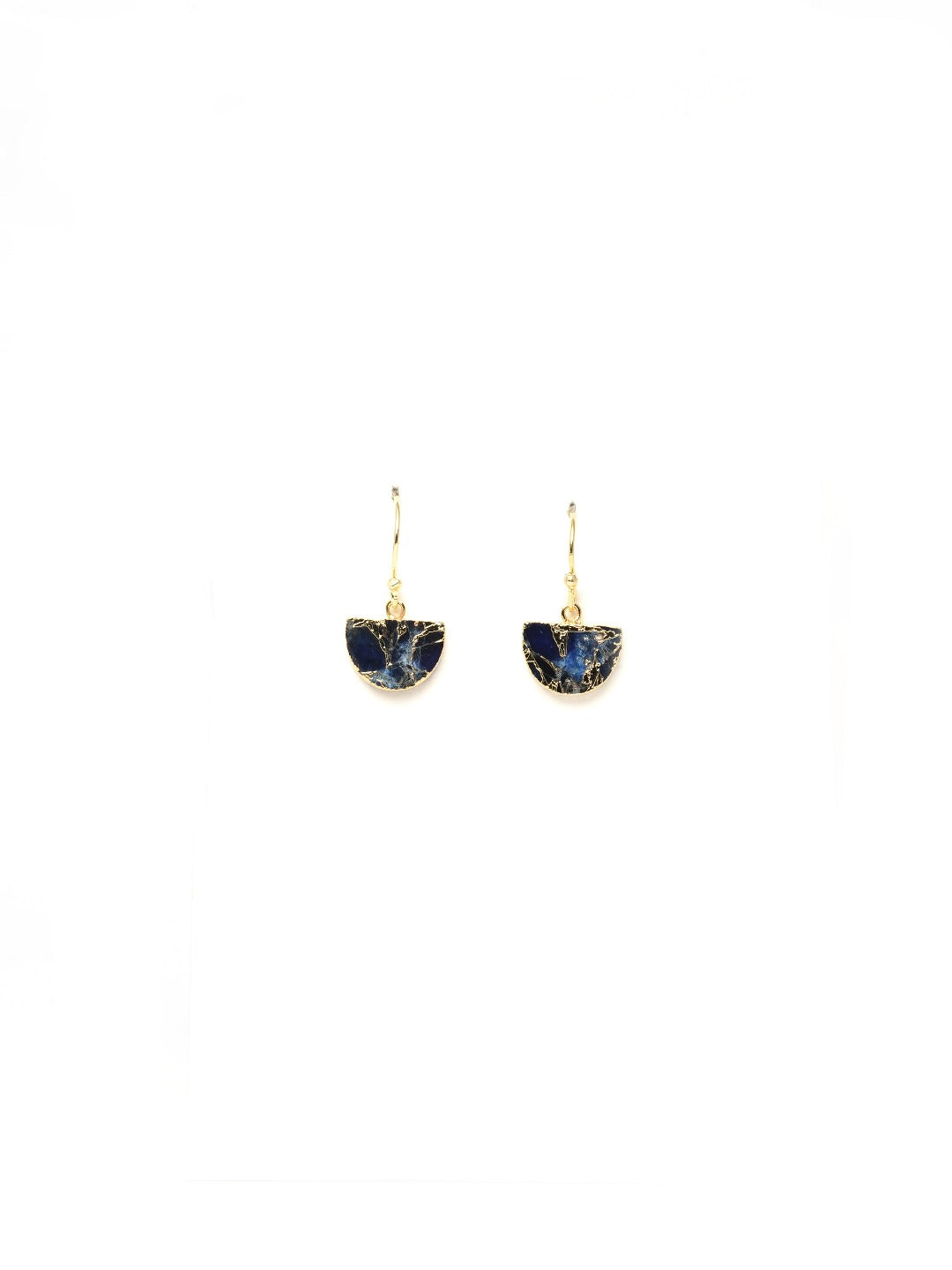 Half Moon Gold Plated Danglers - QUEENS JEWELS