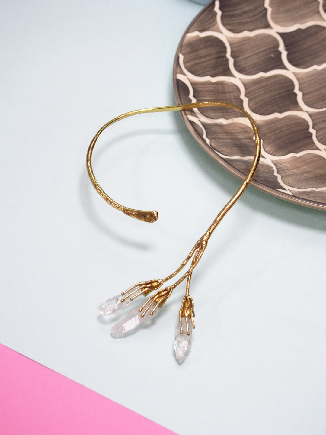 Gold Plated Crystal Necklace - QUEENS JEWELS