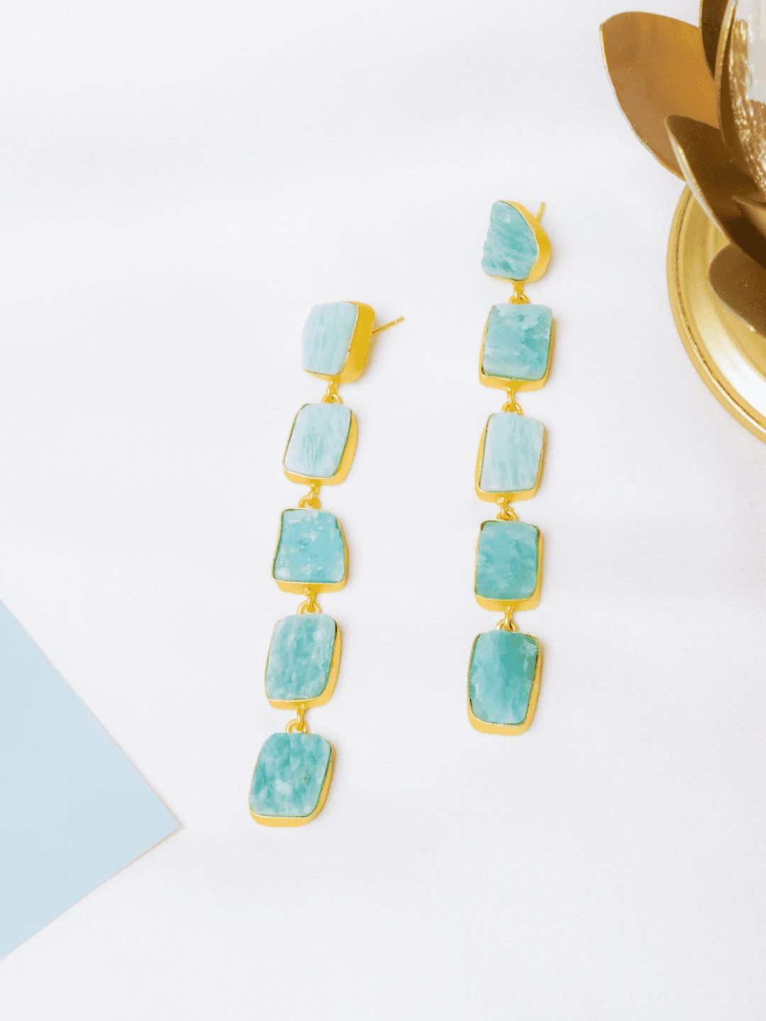 Cinqo Stone Drop Earrings - QUEENS JEWELS