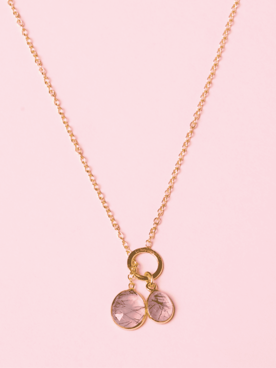 Dual Rutile Pendant Necklace - QUEENS JEWELS