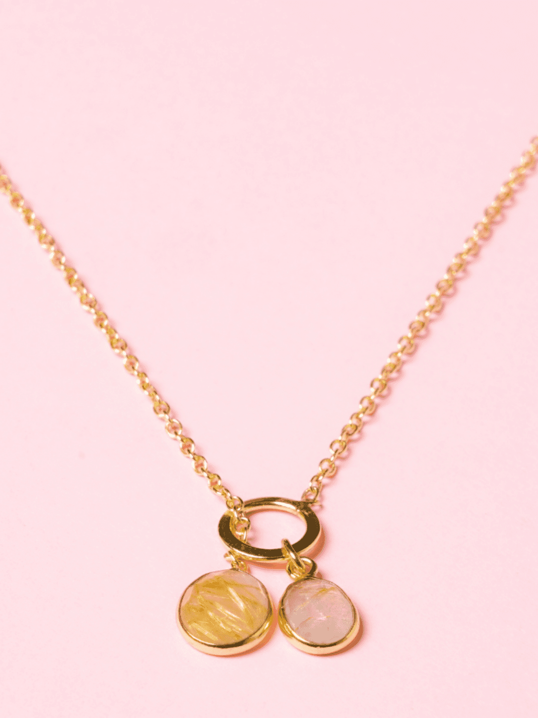 Dual Rutile Pendant Necklace - QUEENS JEWELS