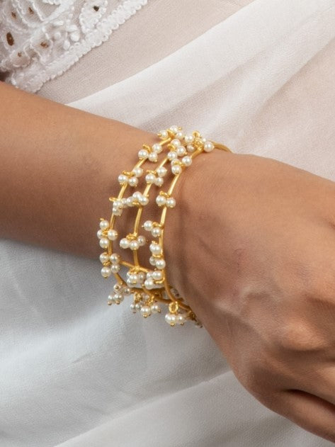 Three Layer Pearl Bracelet - QUEENS JEWELS