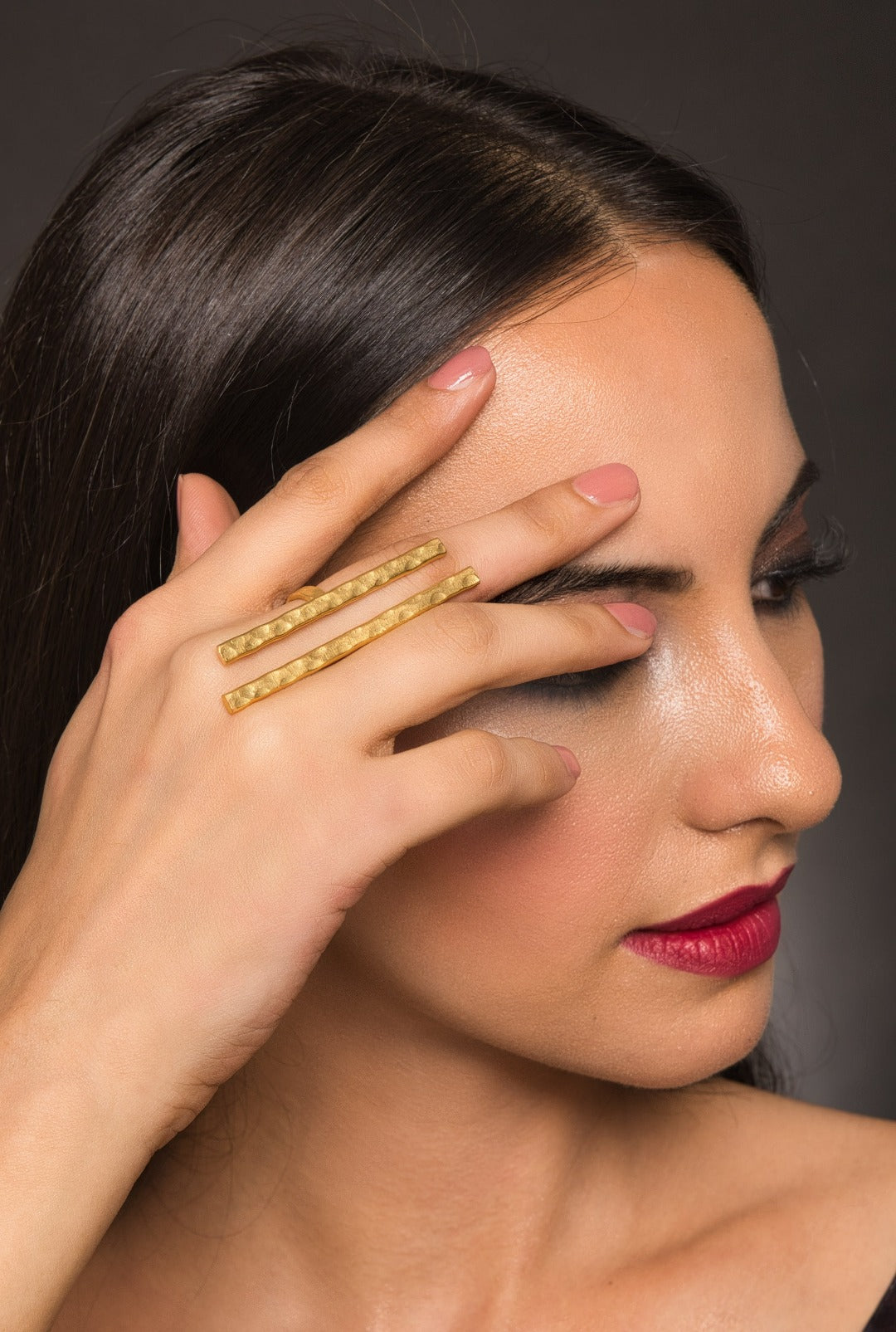 Avelen Gold Plated Adjustable Ring - QUEENS JEWELS