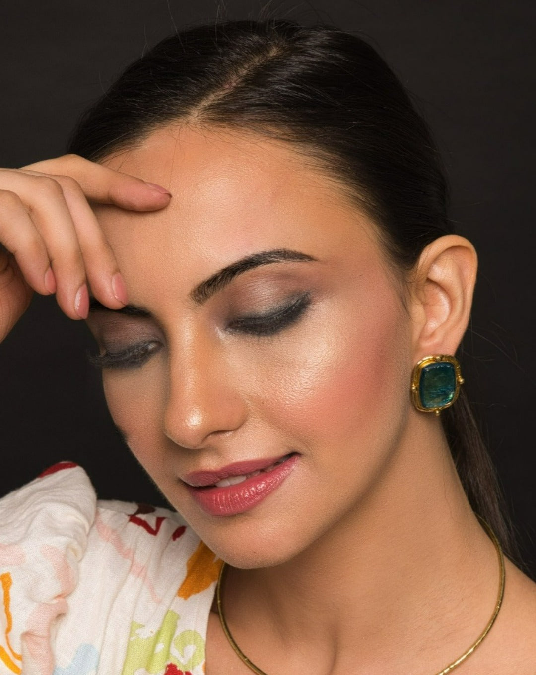 Isabella Semi Precious Stone Stud Earrings - QUEENS JEWELS