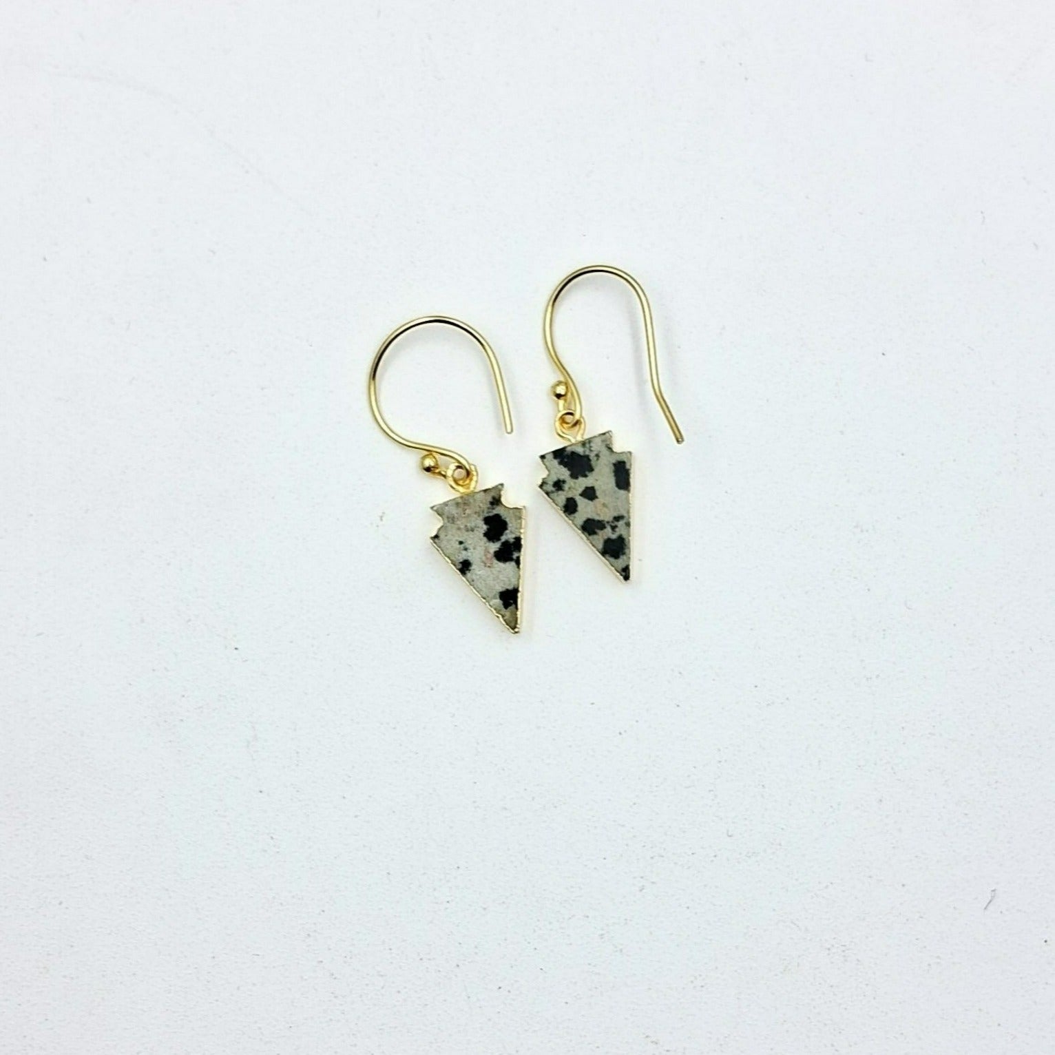 Mohave Triangle Semi Precious Dangler Earrings - QUEENS JEWELS