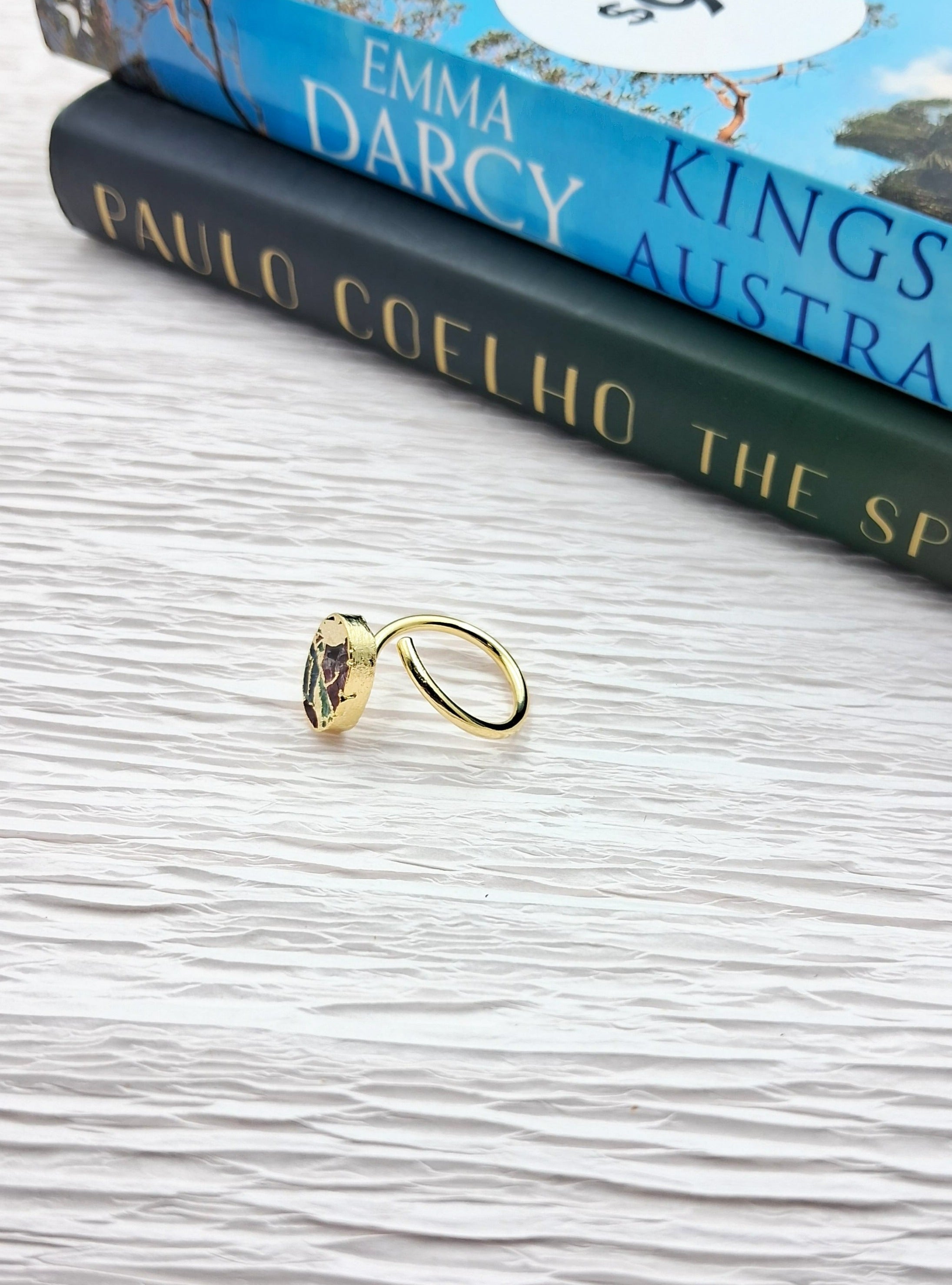 Mohave Oval  Shaped Semi Precious Stone Adjustable Ring - QUEENS JEWELS